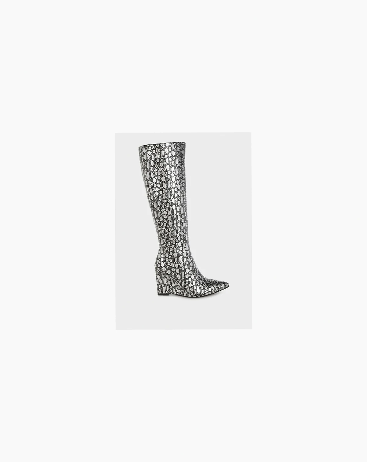 Womens Bar Zone Tear Shaped Faux Leather Boots