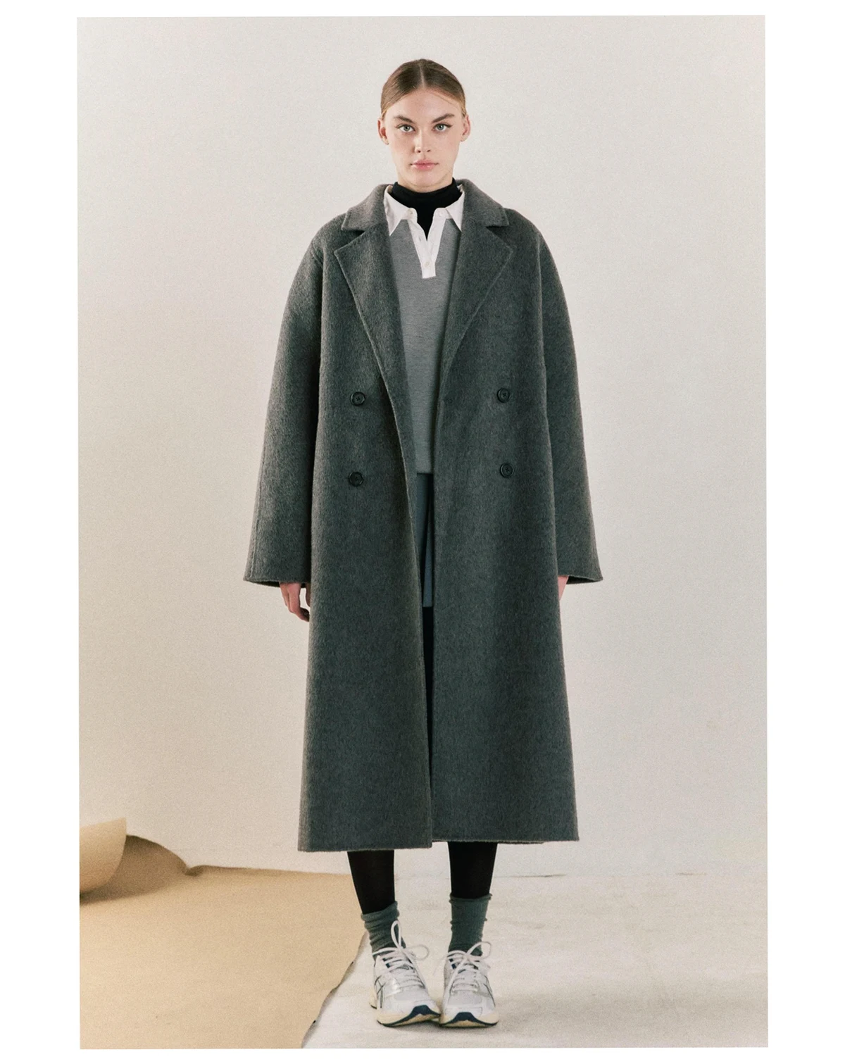 Women's Double Breasted Handmade Blend Maxi Coat