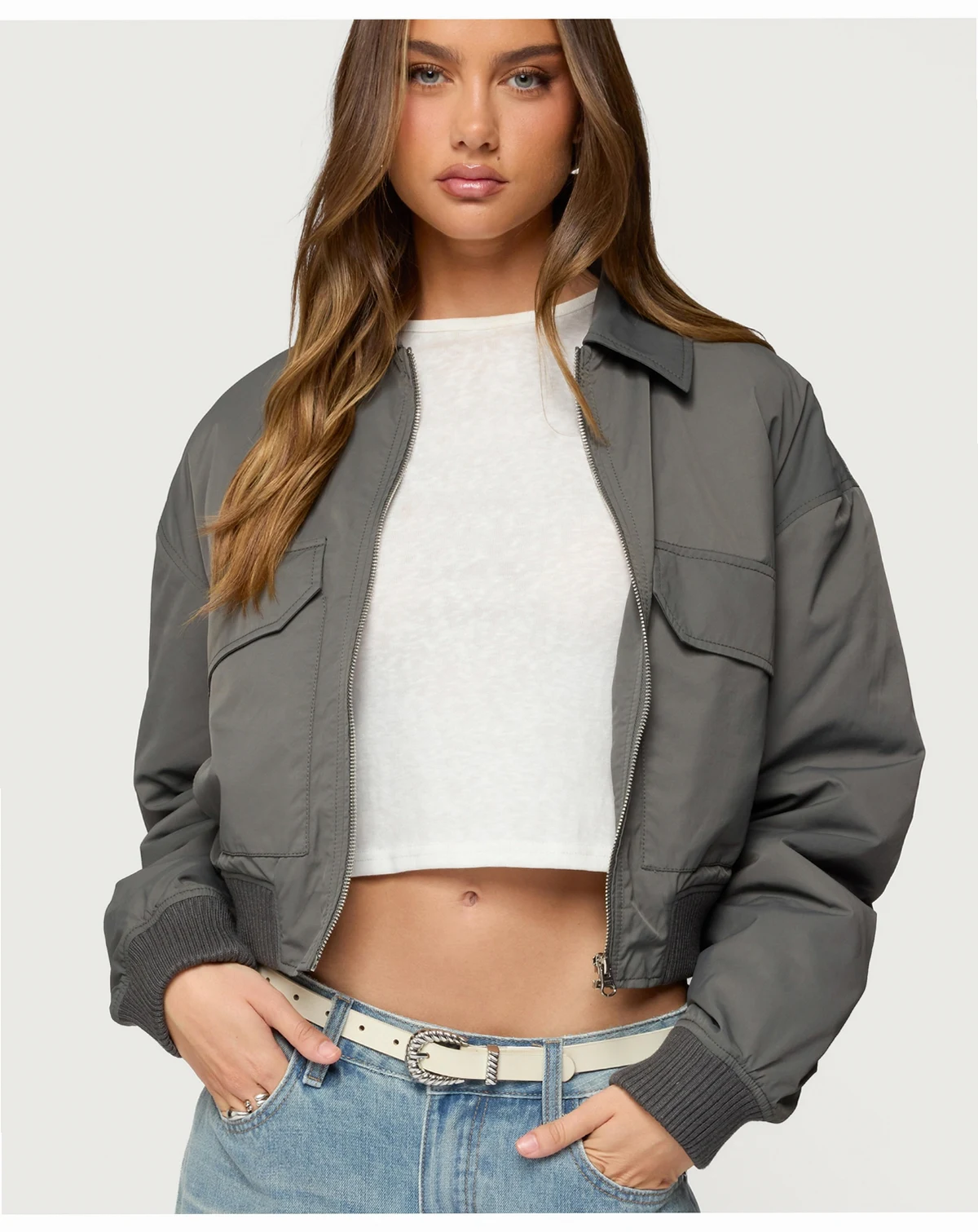 Women's Dolan Ruched Oversized Bomber Jacket