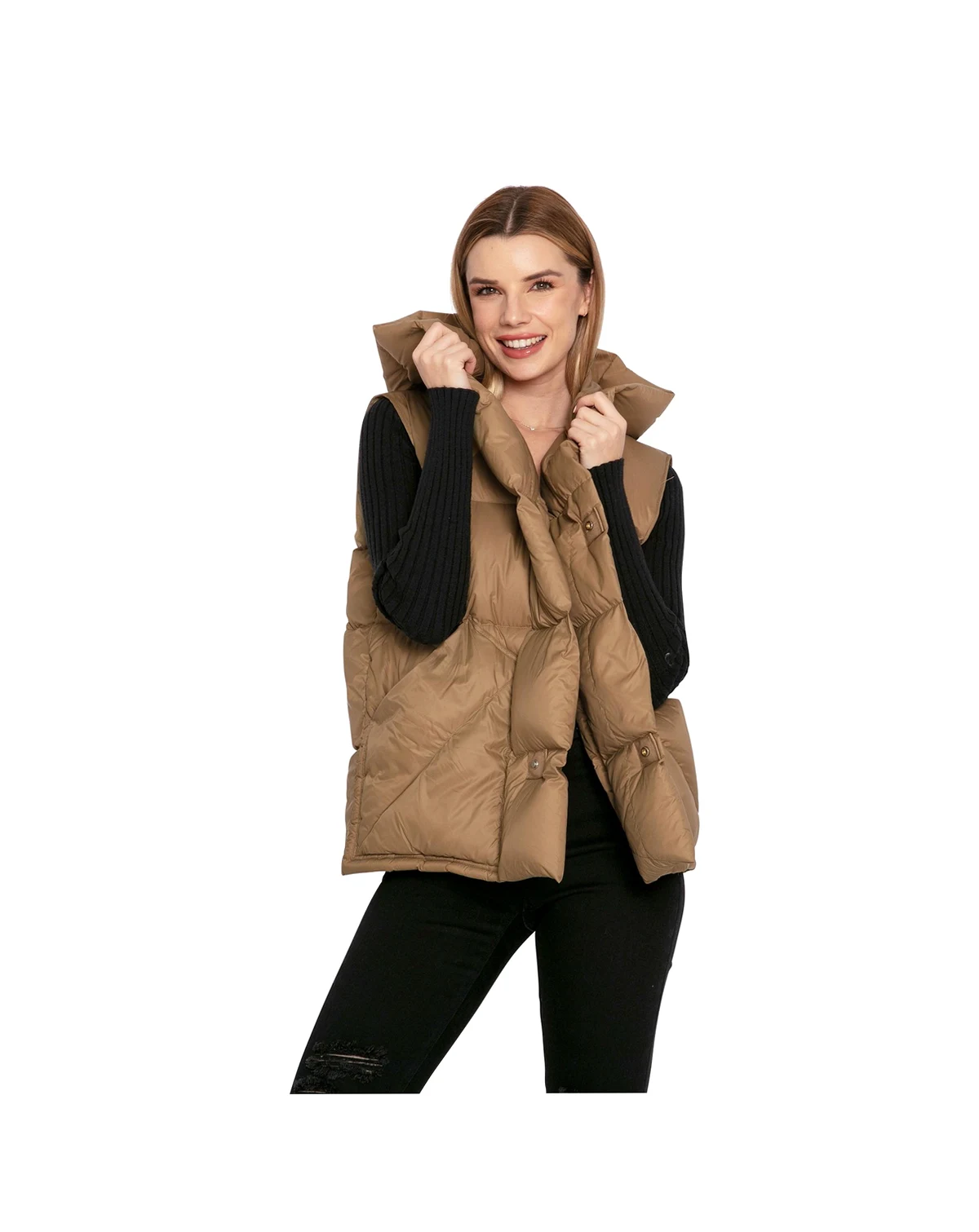 Women's Over My Head Hooded Puffer Vest
