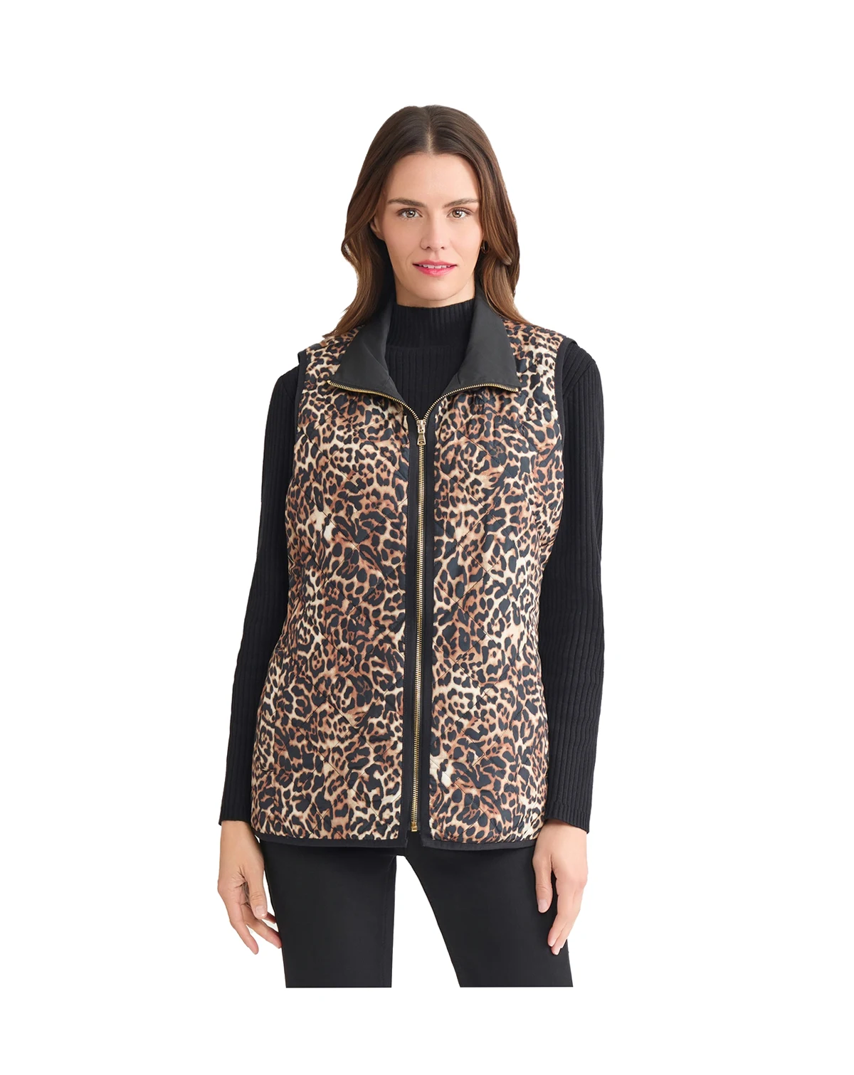 Women's Zip-Front Quilted Vest Jacket