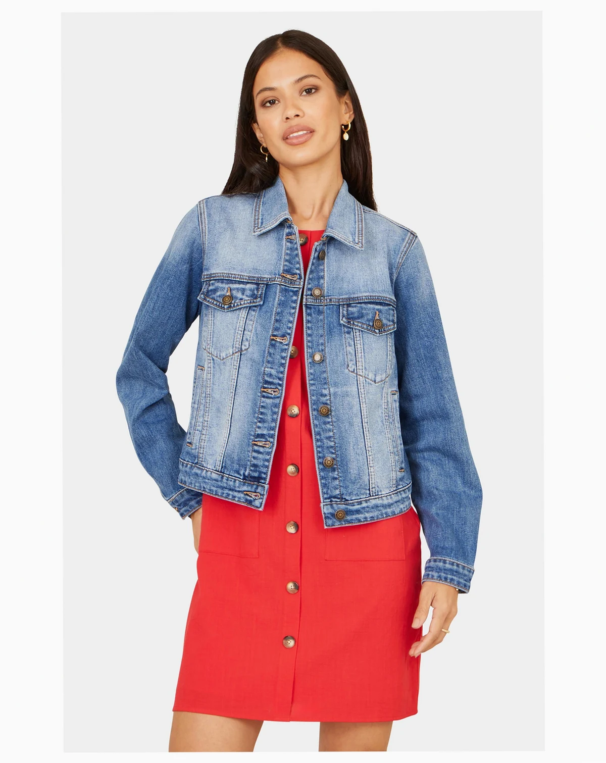 Women's Stretch Washed Denim Jacket