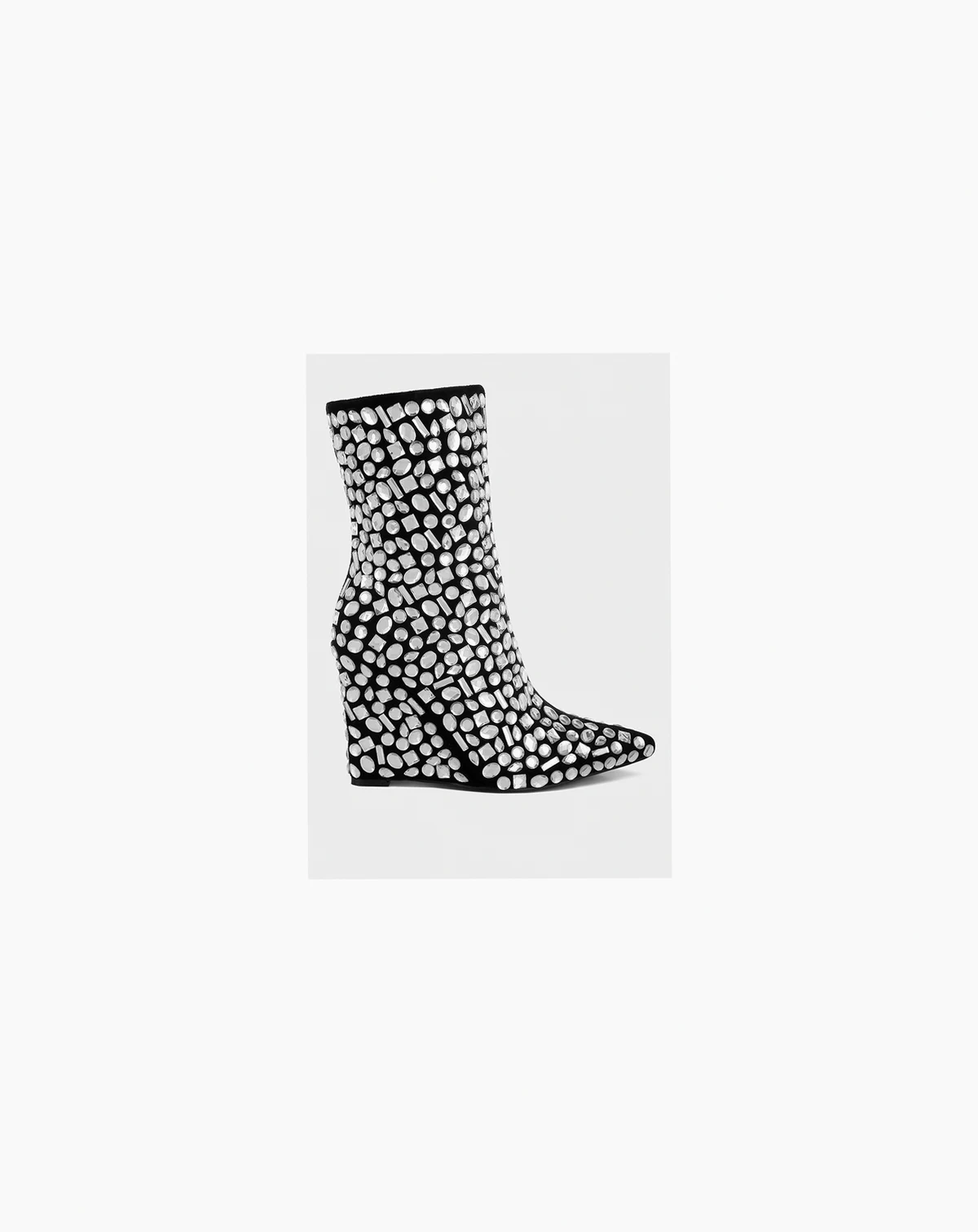 Womens Trend Titan Diamante Slim Wedge Heel Boots