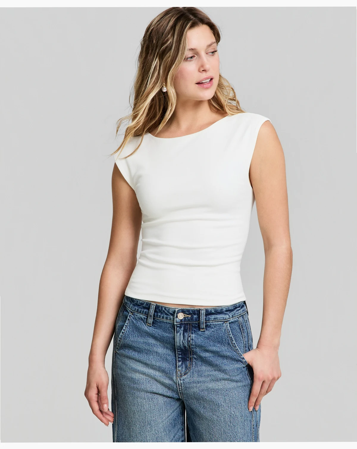 Women's Scoop Back Cotton Knit Top, Macy's Exclusive