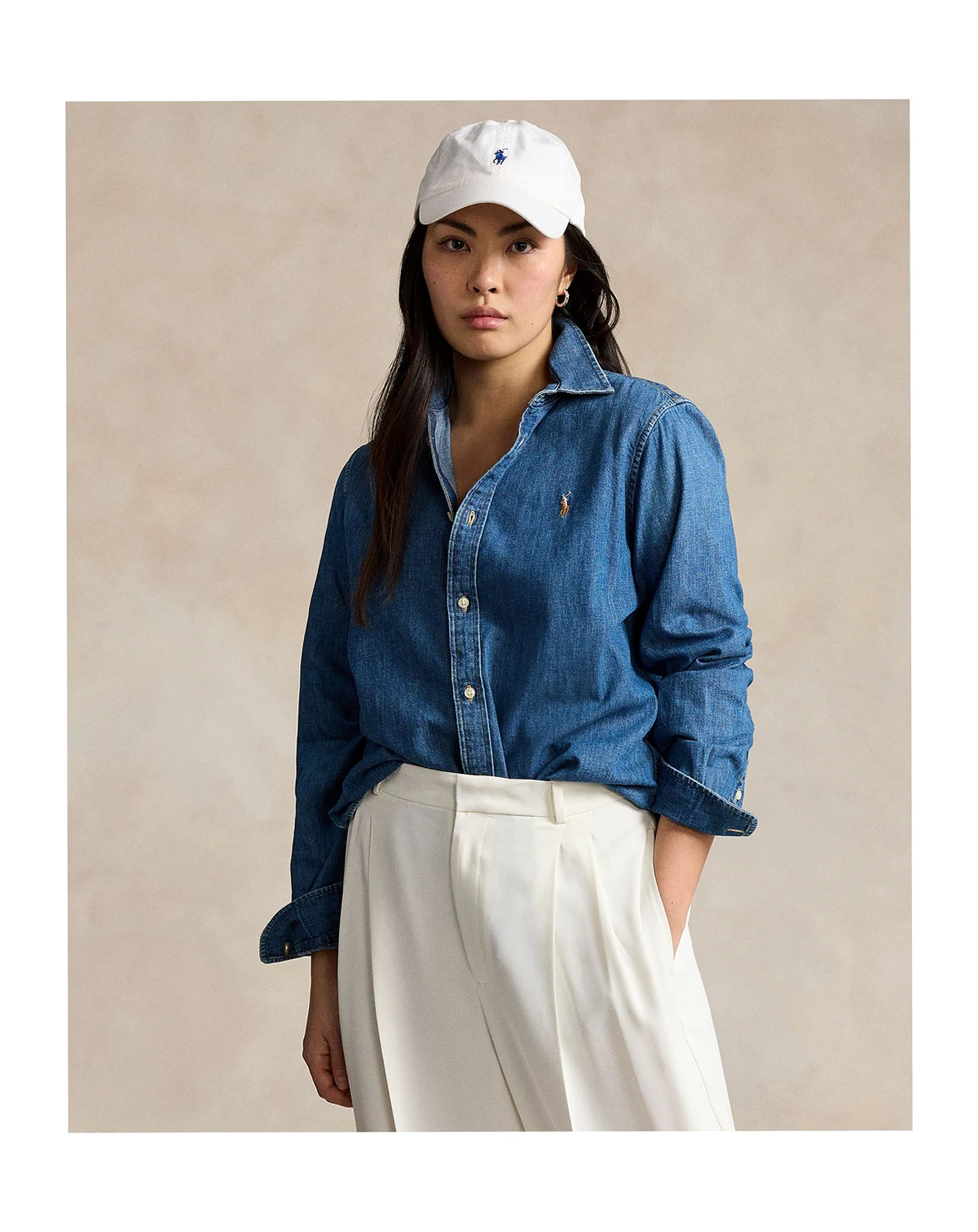 Women's Slim-Fit Denim Shirt