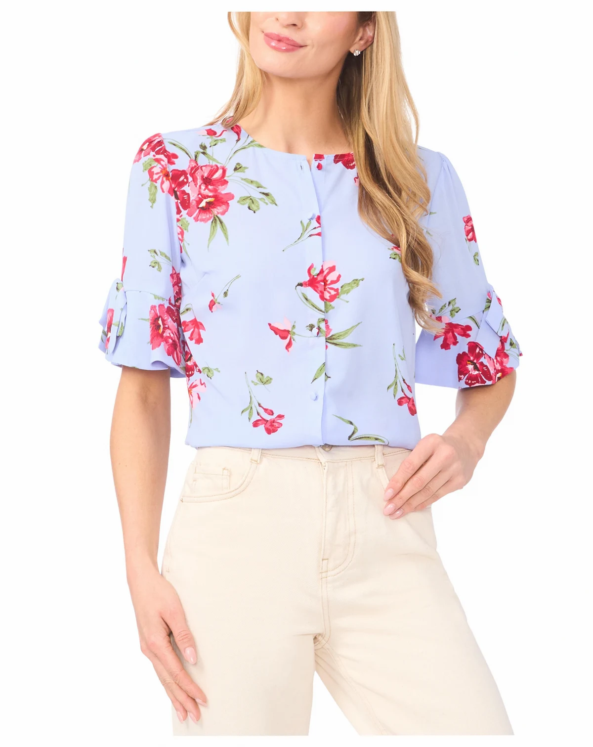Women’s Ruffle Sleeve Floral Top