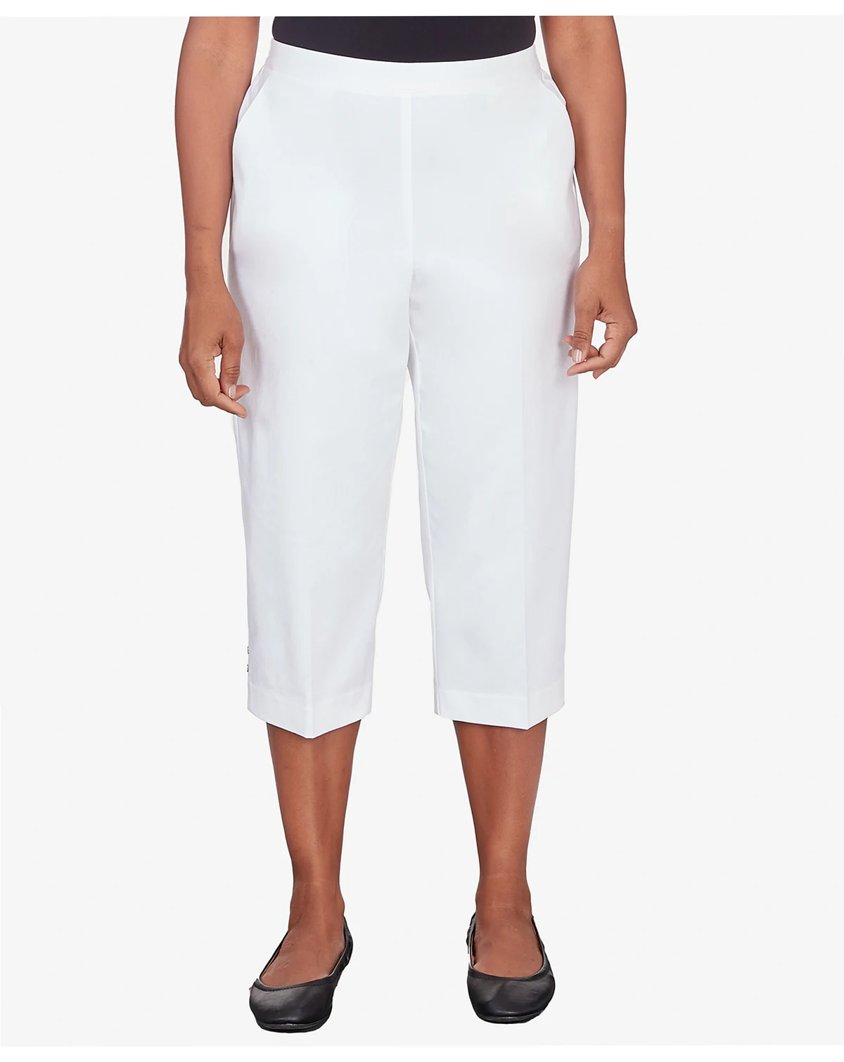 Women's Classic Twill Denim Split Hem Capri Jeans