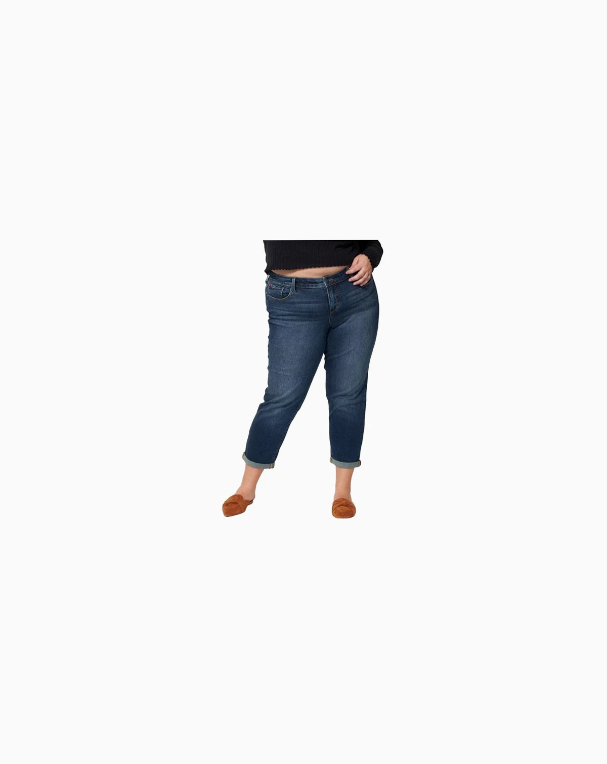 Women's Women'sDenim Mid Rise Boyfriend rolled in 25.5" inseam - Kelly