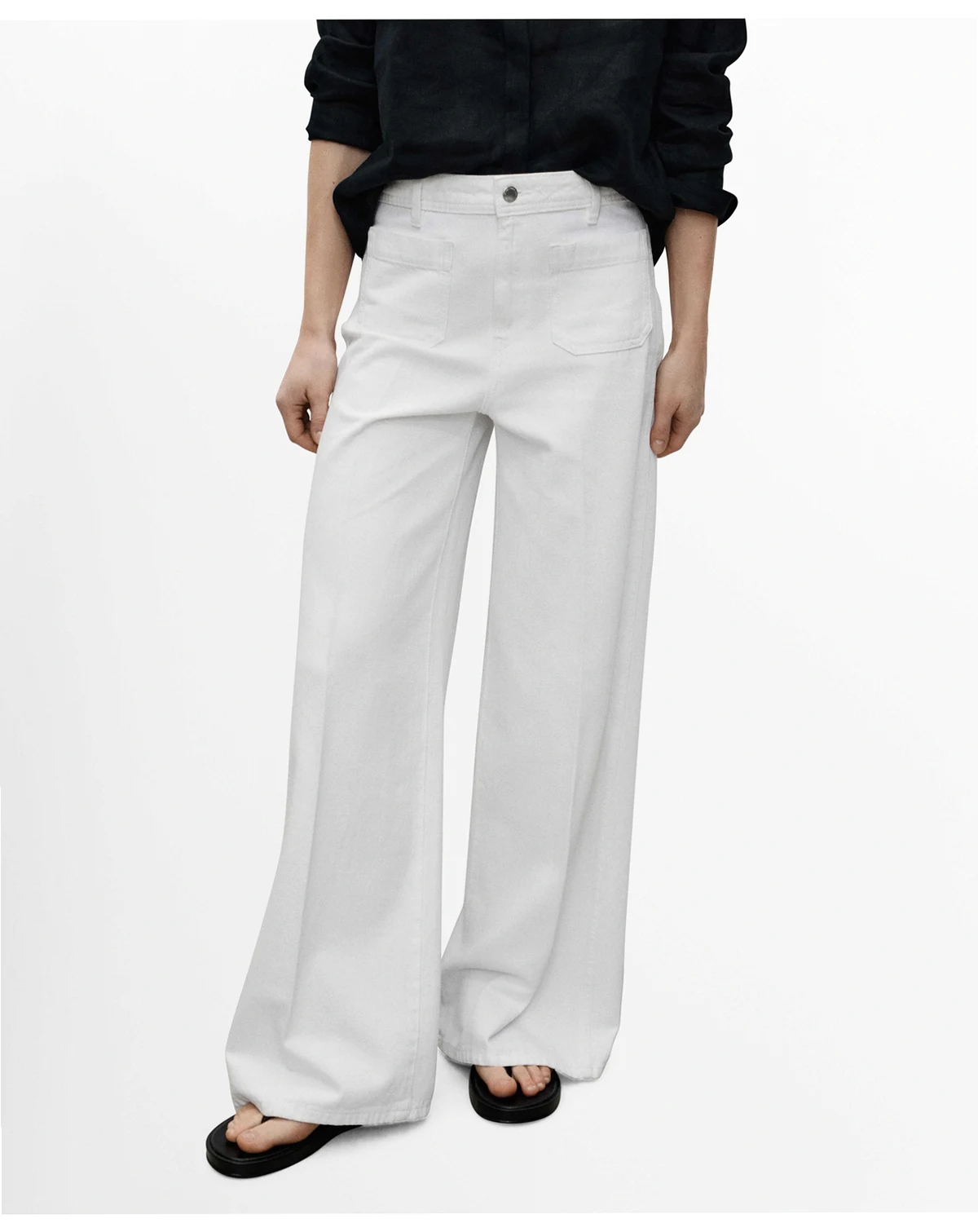 Women's Pocketed Wide Leg Jeans