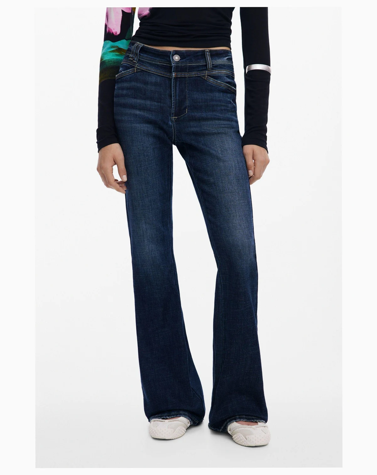 Women's Washed flared jeans