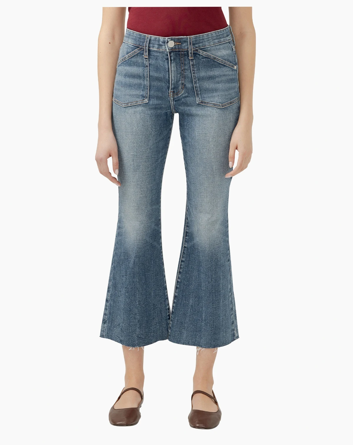Women's Kait Mid Rise Kick Flare Leg Jeans