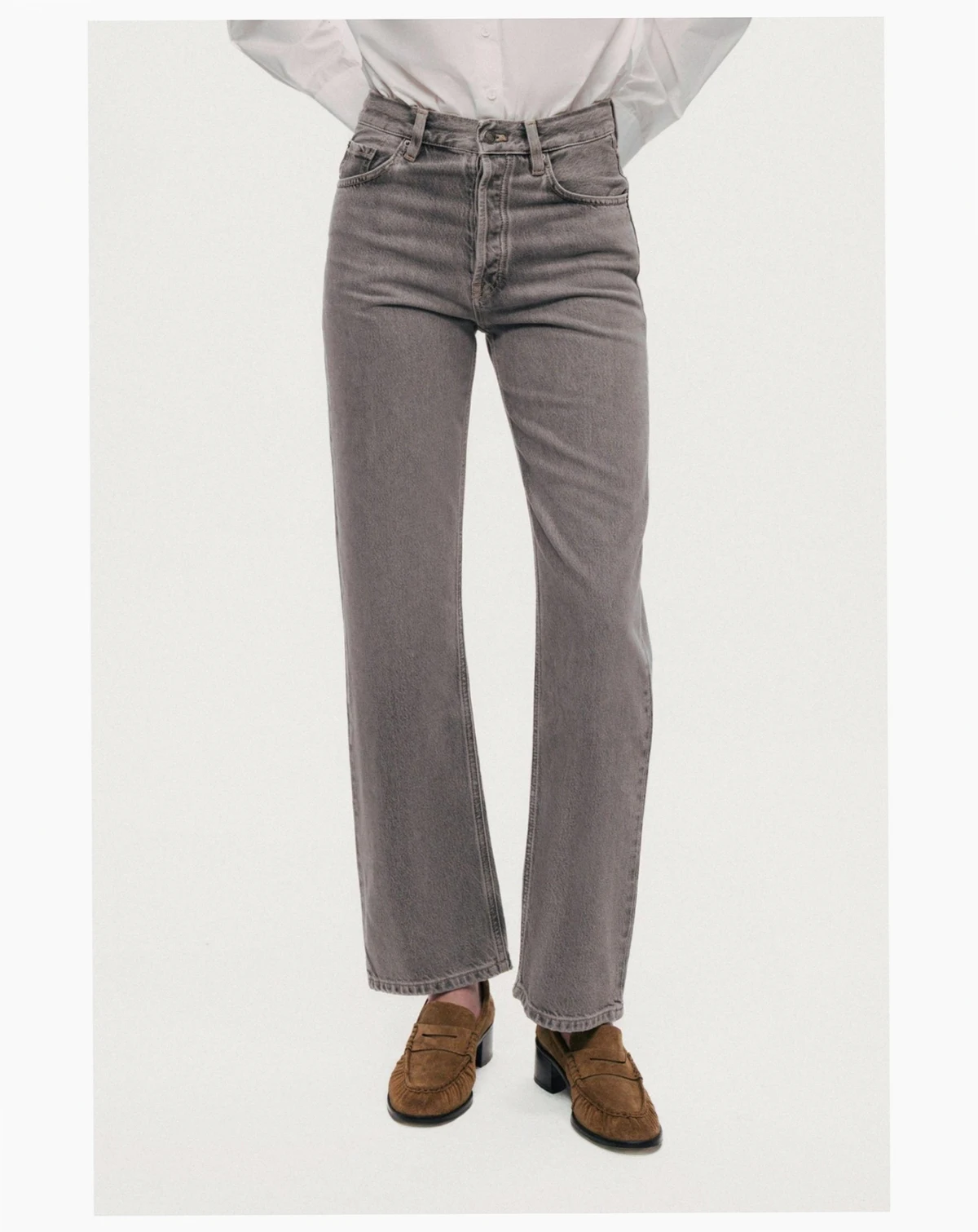 Women's Washed Straight-Leg Jeans