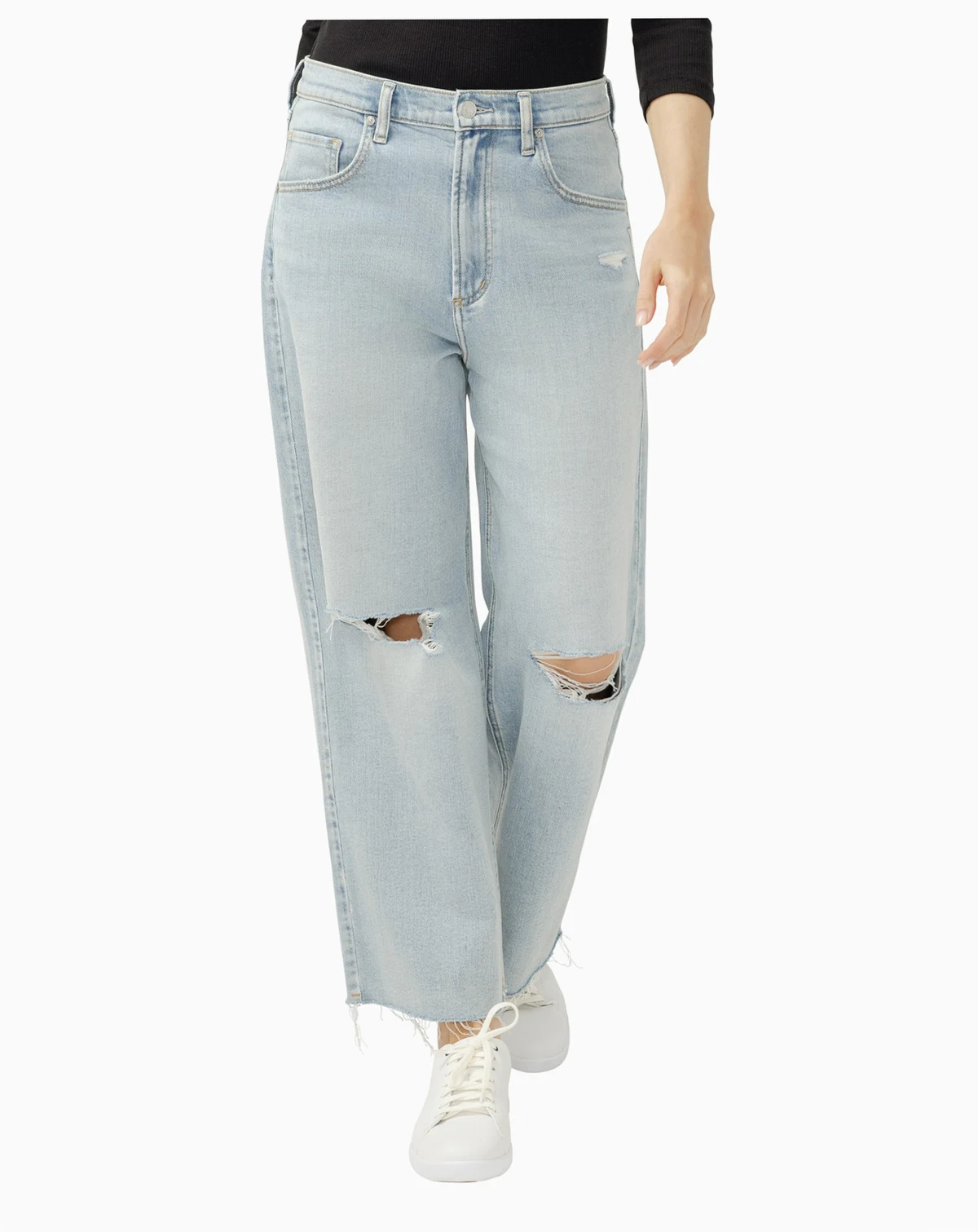 Women's Be Easy High-Rise Wide-Leg Cropped Jeans