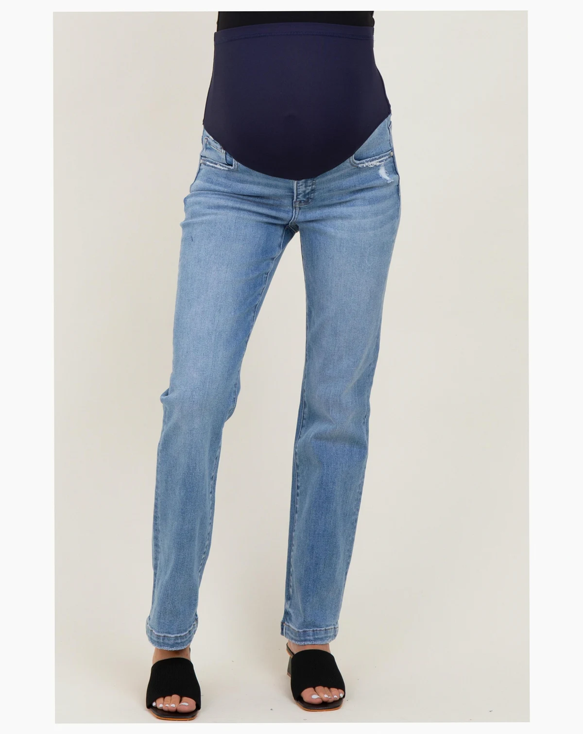 Maternity Medium Mid Rise Straight Jeans