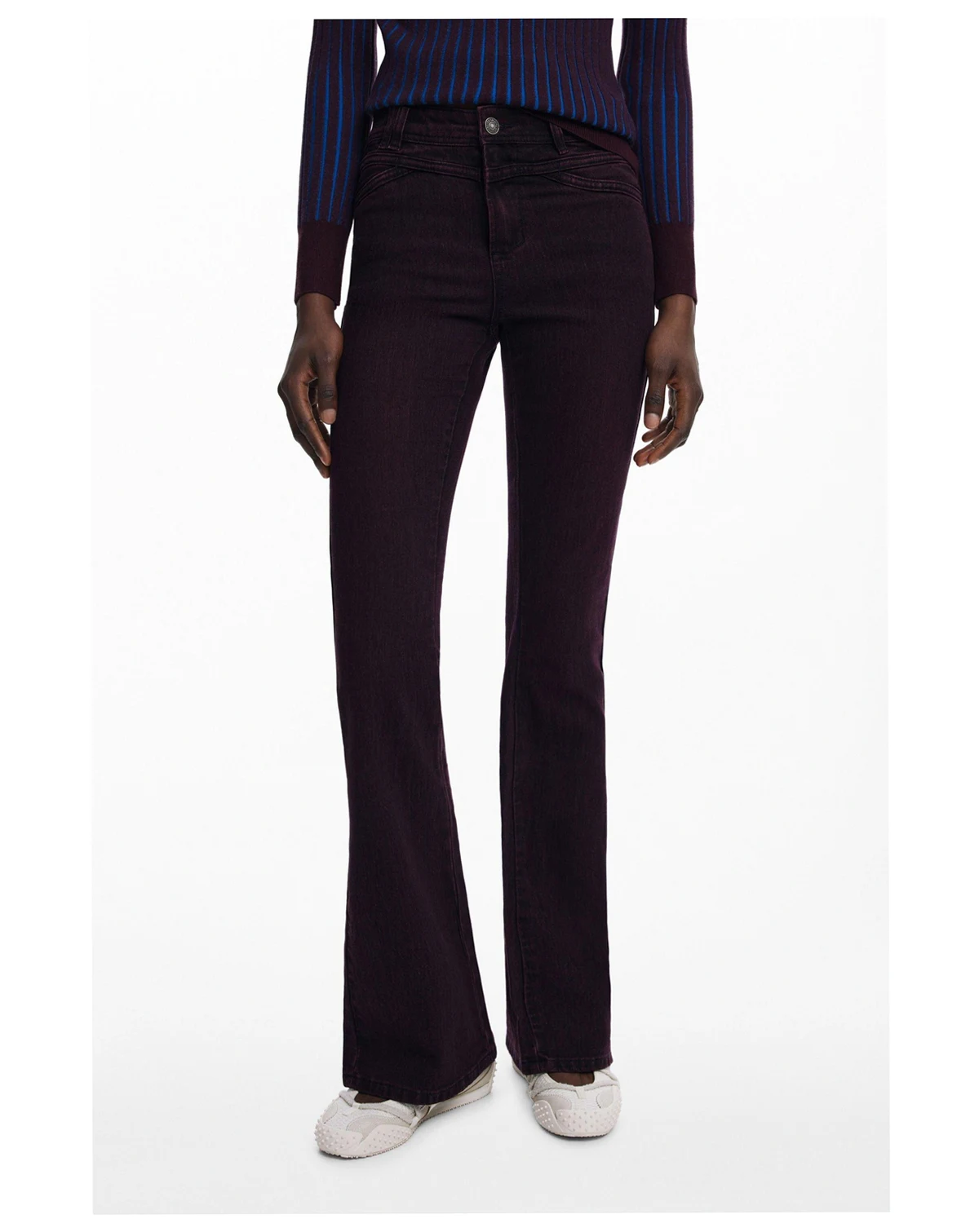 Women's Burgundy flare jeans