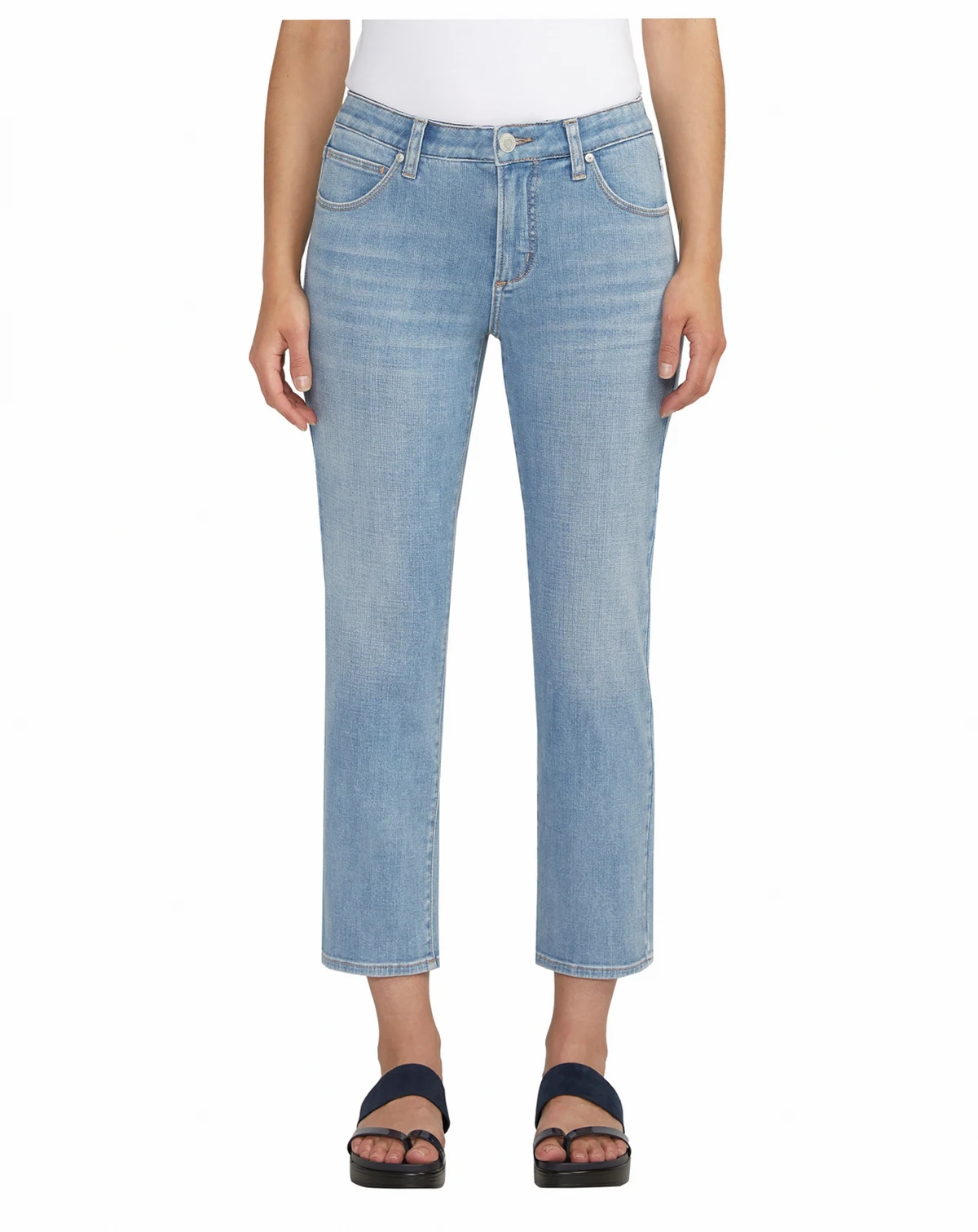 Women's Ruby Mid Rise Straight Cropped Jeans