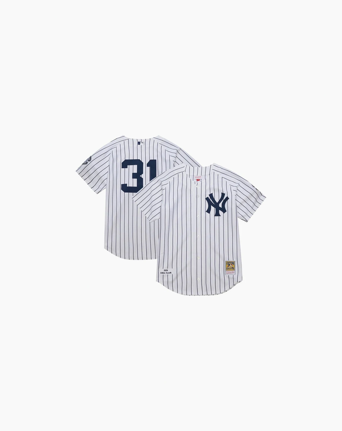 Men's Ichiro Suzuki White New York Yankees 2014 Cooperstown Collection Authentic Throwback Jersey