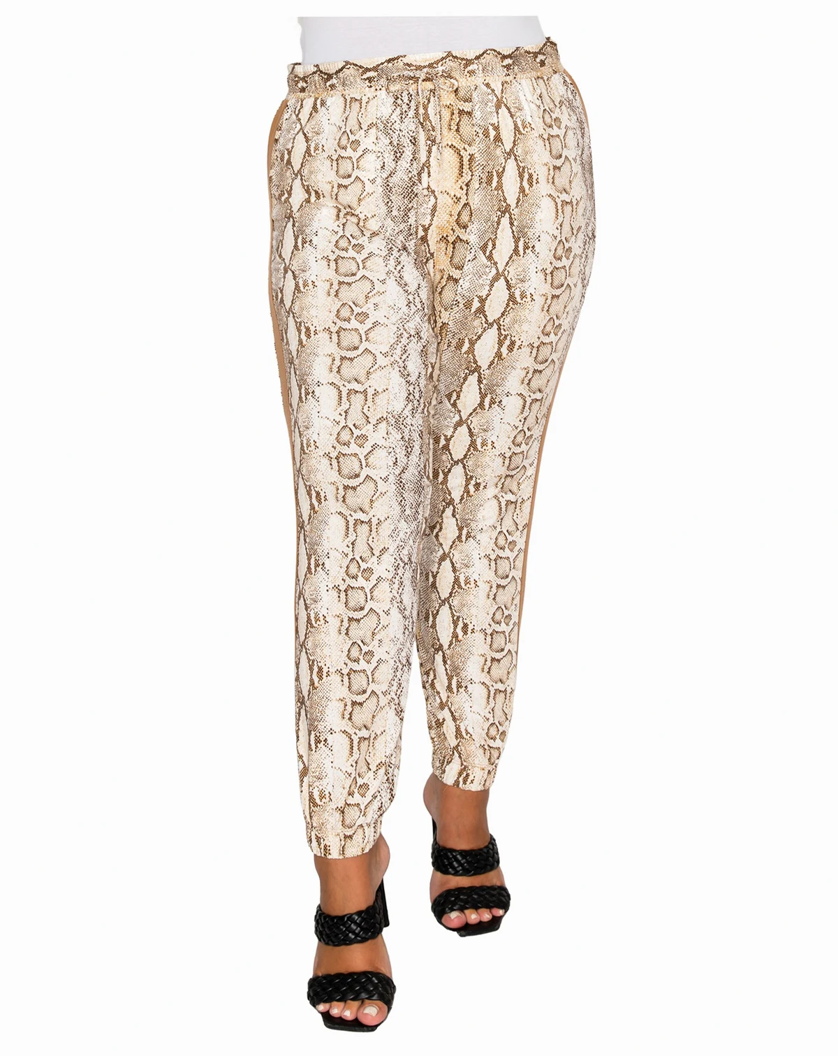 COIN804 Plus Size Python Side Contrast Jogger Pants