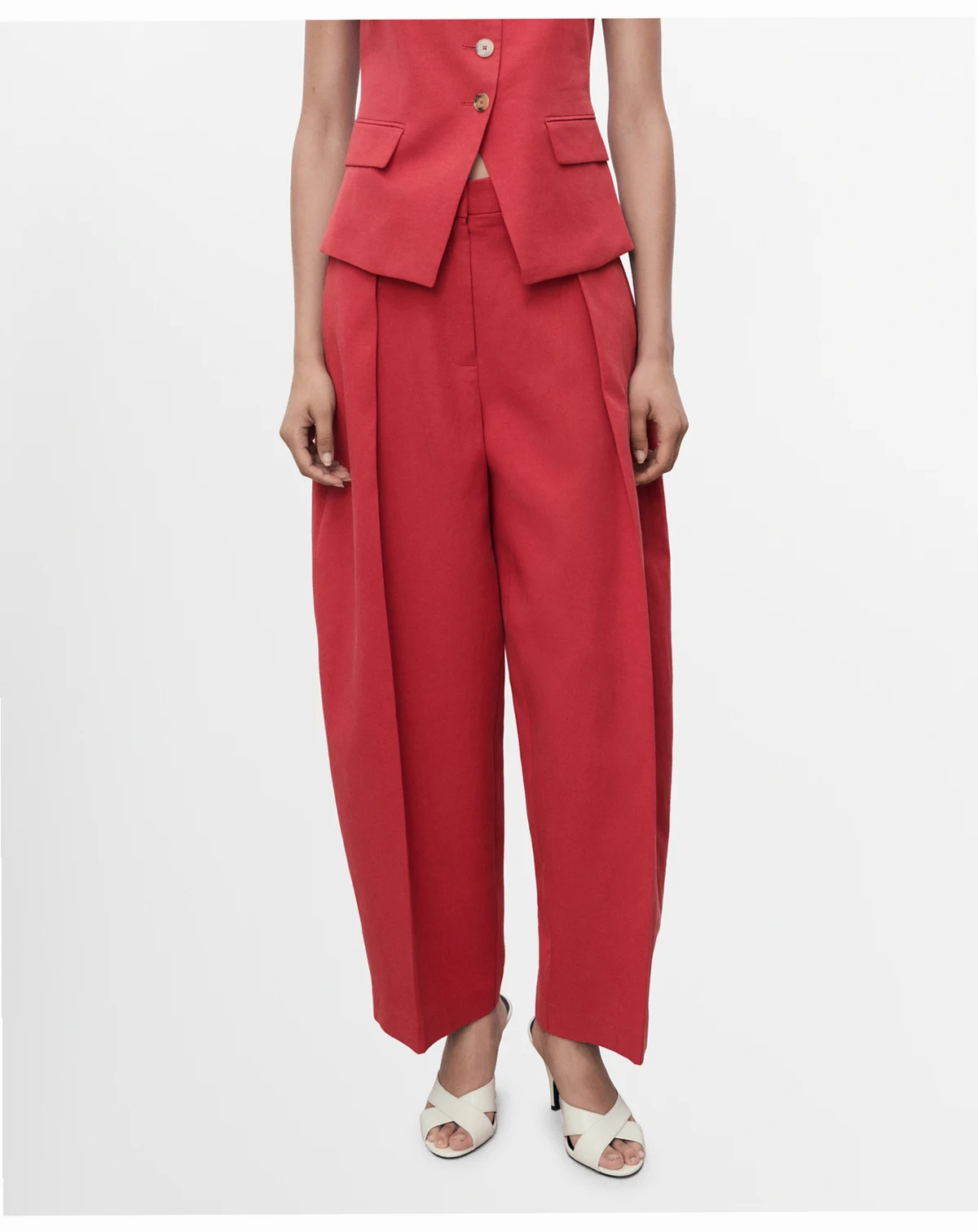 Women's Linen-Blend Balloon Suit Pants