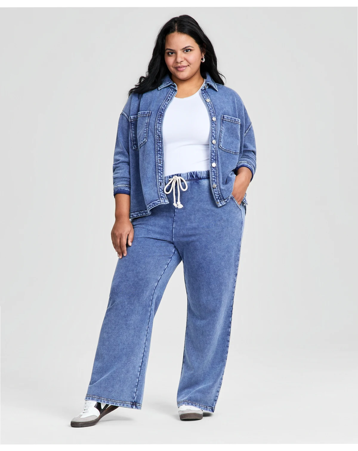 Trendy Plus French Terry Drawstring Pants, Macy's Exclusive