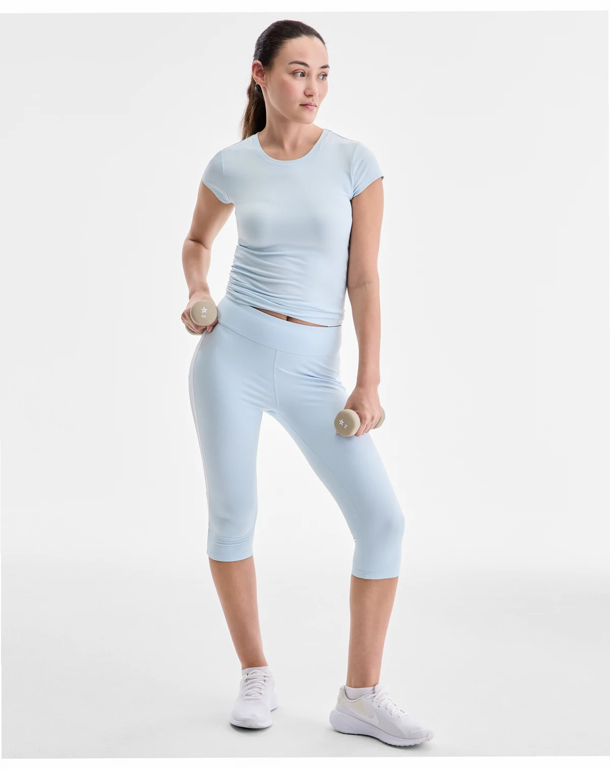 Women's Studio Side-Stripe Cropped Leggings, Macy's Exclusive