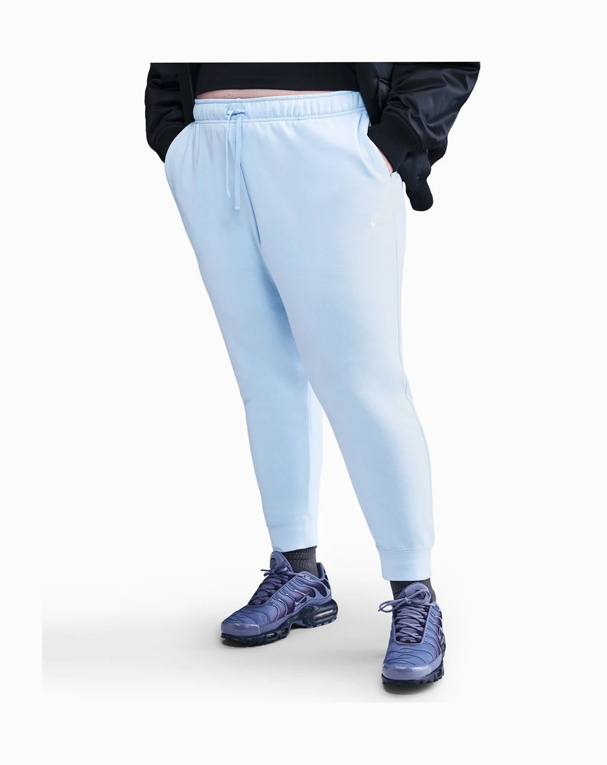 Plus Size Active Sportswear Club Mid-Rise Fleece Jogger Pants