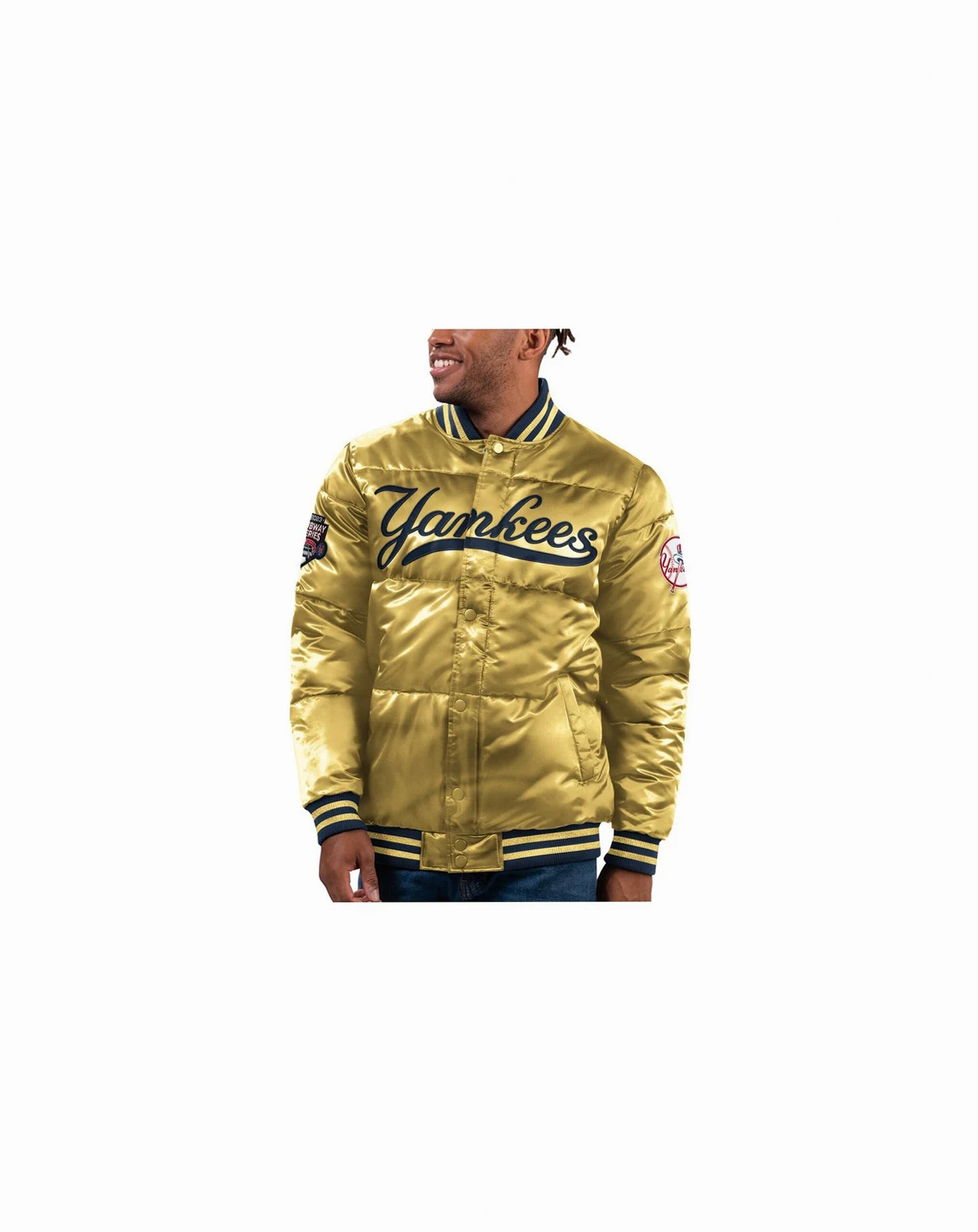 Men's Gold New York Yankees 2023 Subway Series Bronx Bomber Full-Snap Jacket