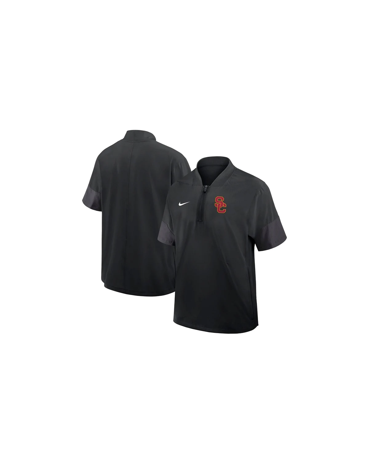 Men's Black USC Trojans 2025 Sideline Coaches Lightweight Short Sleeve Jacket