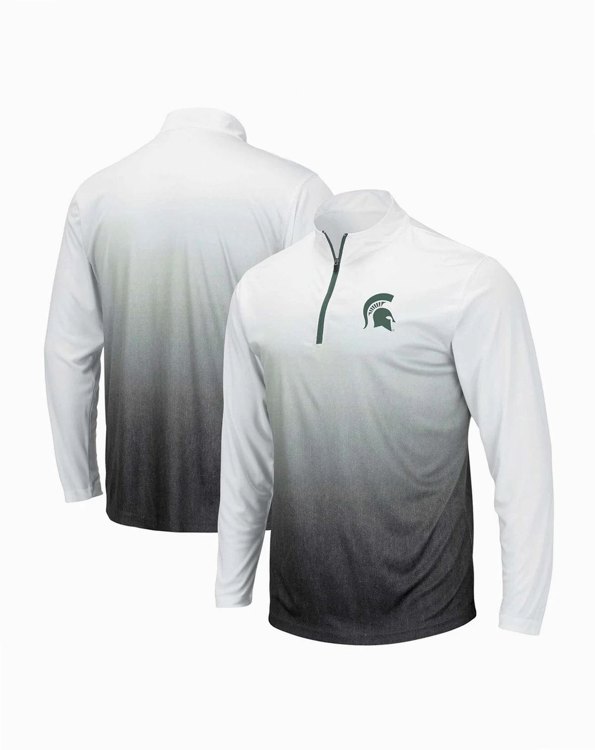 Men's Gray Michigan State Spartans Magic Team Logo Quarter-Zip Jacket