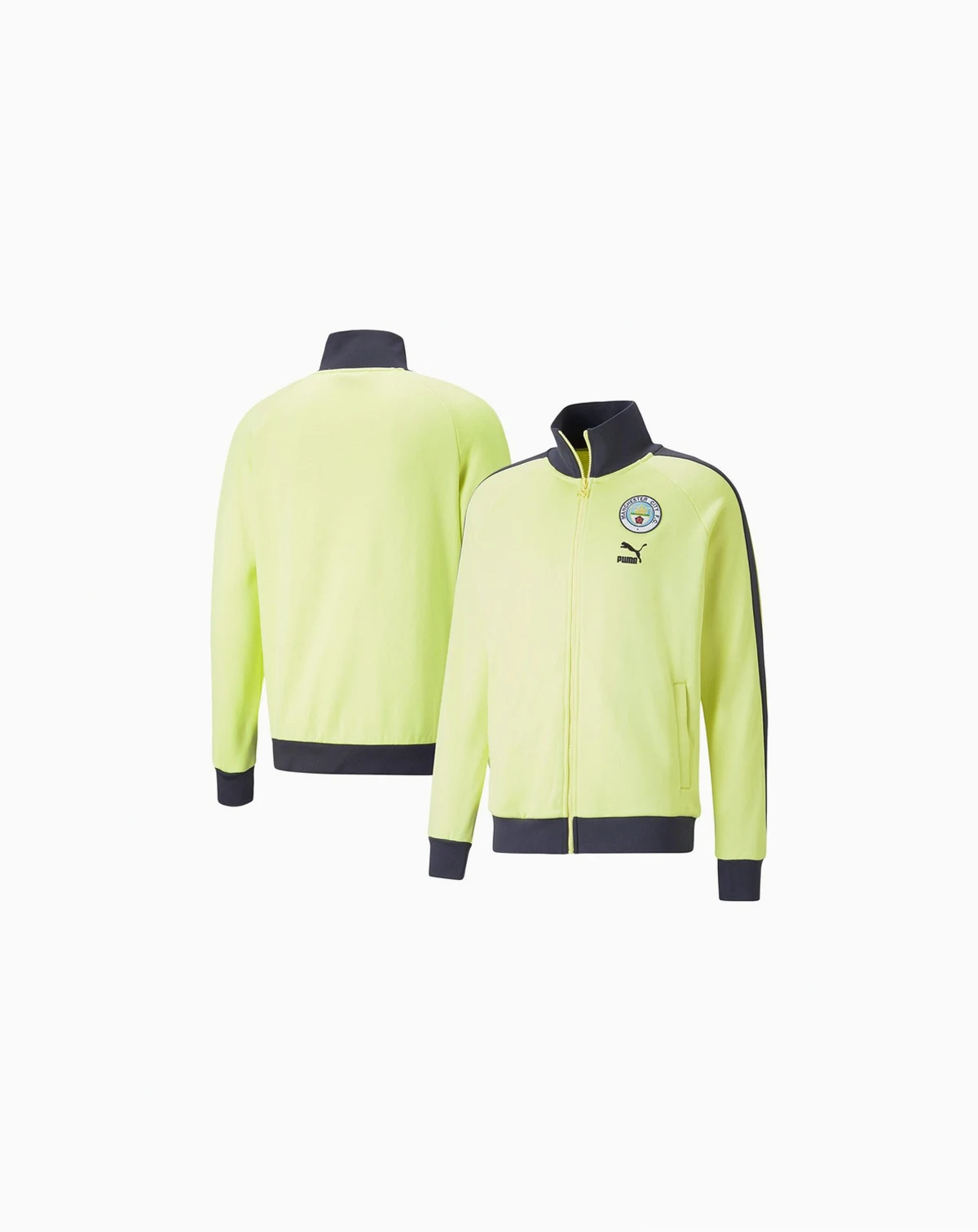 Men's Yellow Manchester City ftblHeritage T7 Raglan Full-Zip Track Jacket