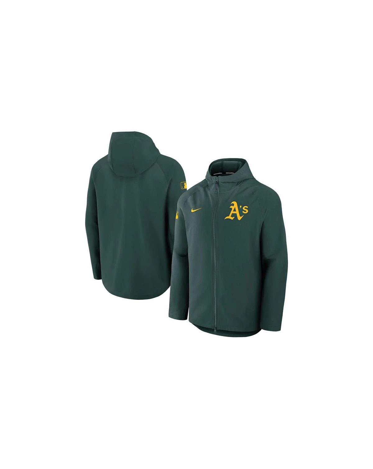 Men's Green Athletics Authentic Collection Raglan Performance Full-Zip Jacket