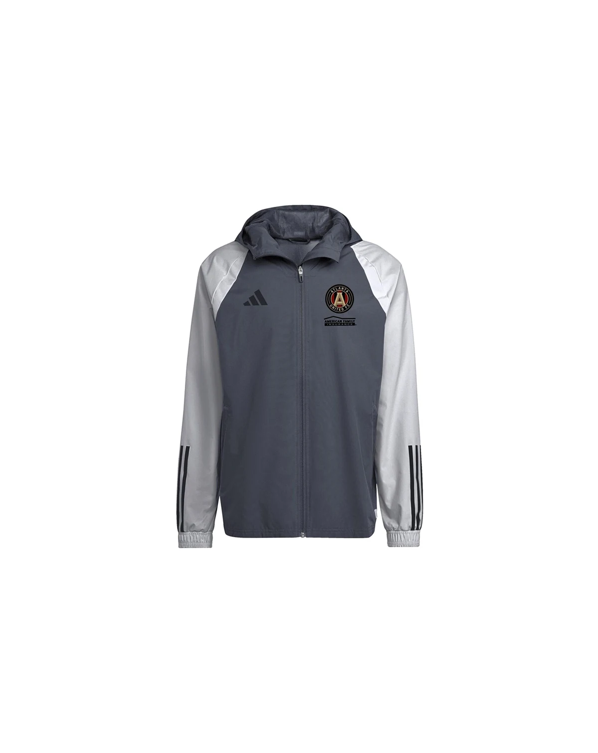 Men's Charcoal Atlanta United FC All-Weather Raglan Hoodie Full-Zip Jacket