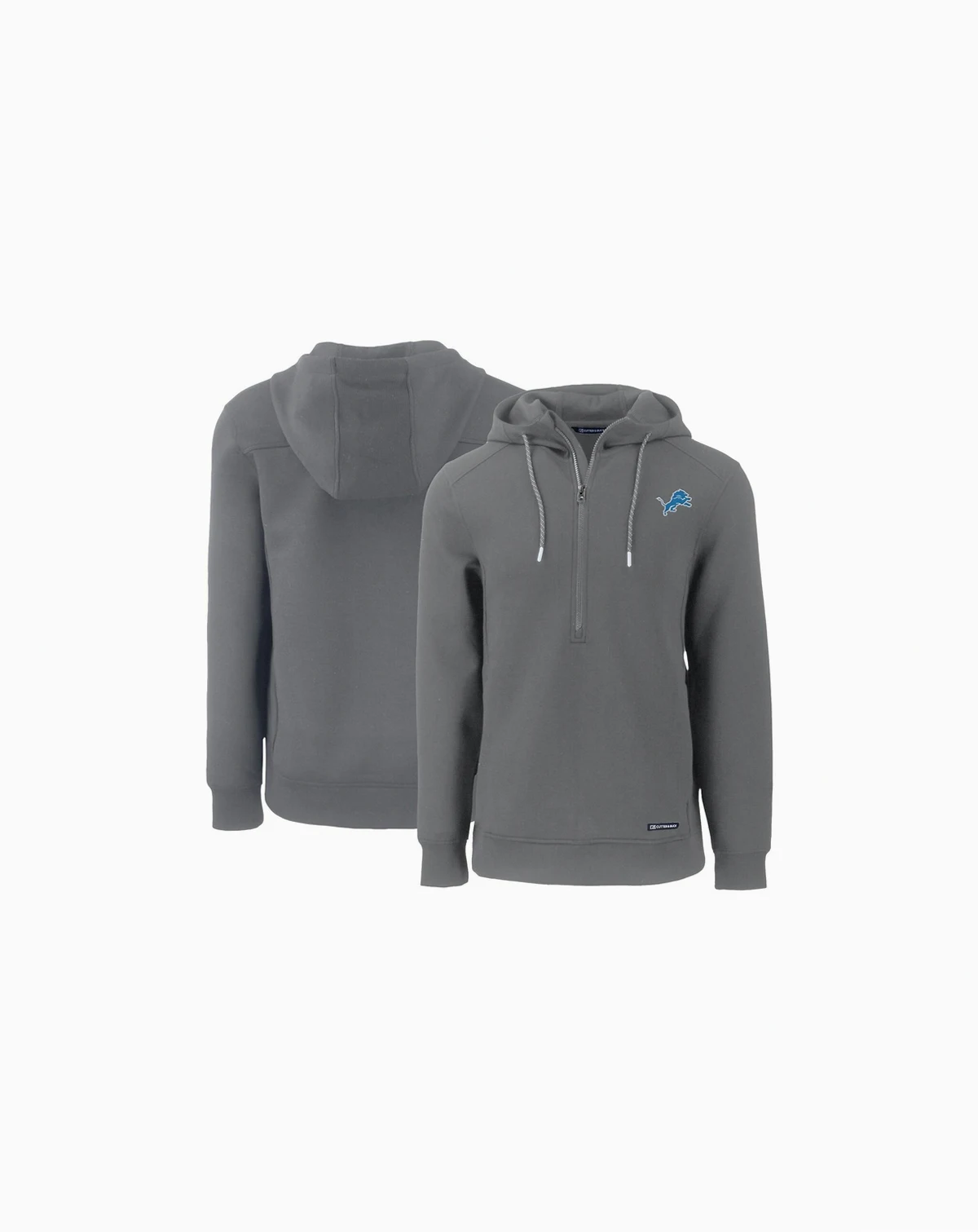 Men's Gray Detroit Lions Primary Mark Roam Half-Zip Pullover Hoodie