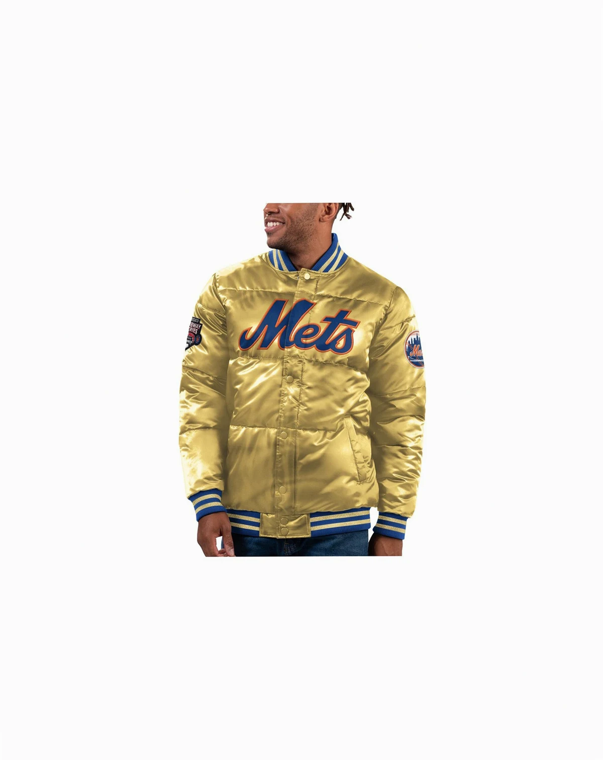 Men's Gold New York Mets 2023 Subway Series Bronx Bomber Full-Snap Jacket