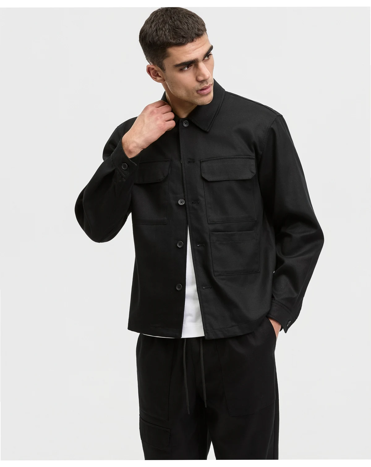 Men's Relaxed-Fit Twill Shirt Jacket, Macy's Exclusive