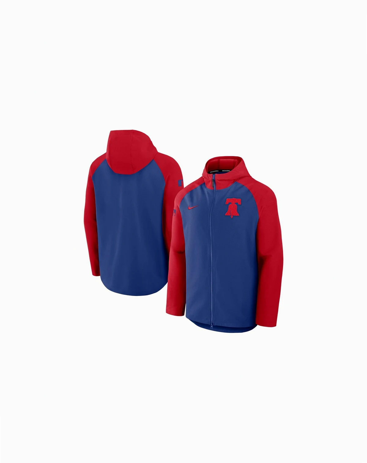 Men's Royal/Red Philadelphia Phillies Authentic Collection Raglan Performance Full-Zip Jacket