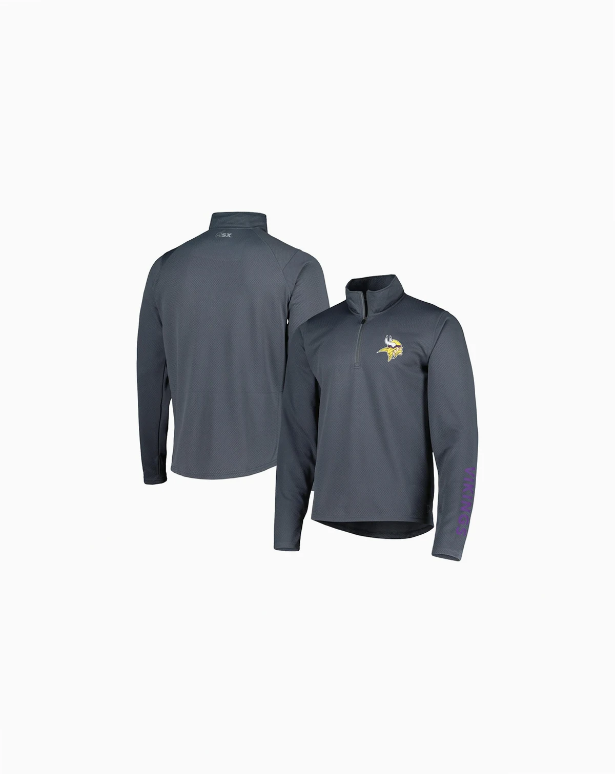 Men's Charcoal Minnesota Vikings Quarter-Zip Sweatshirt