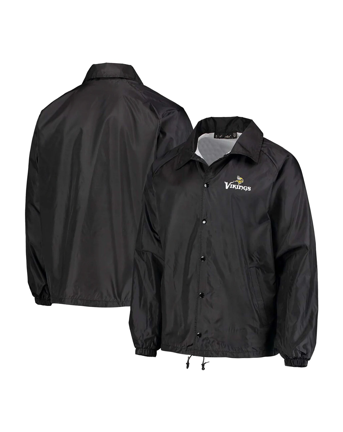 Men's Black Minnesota Vikings Coaches Classic Raglan Full-Snap Windbreaker Jacket