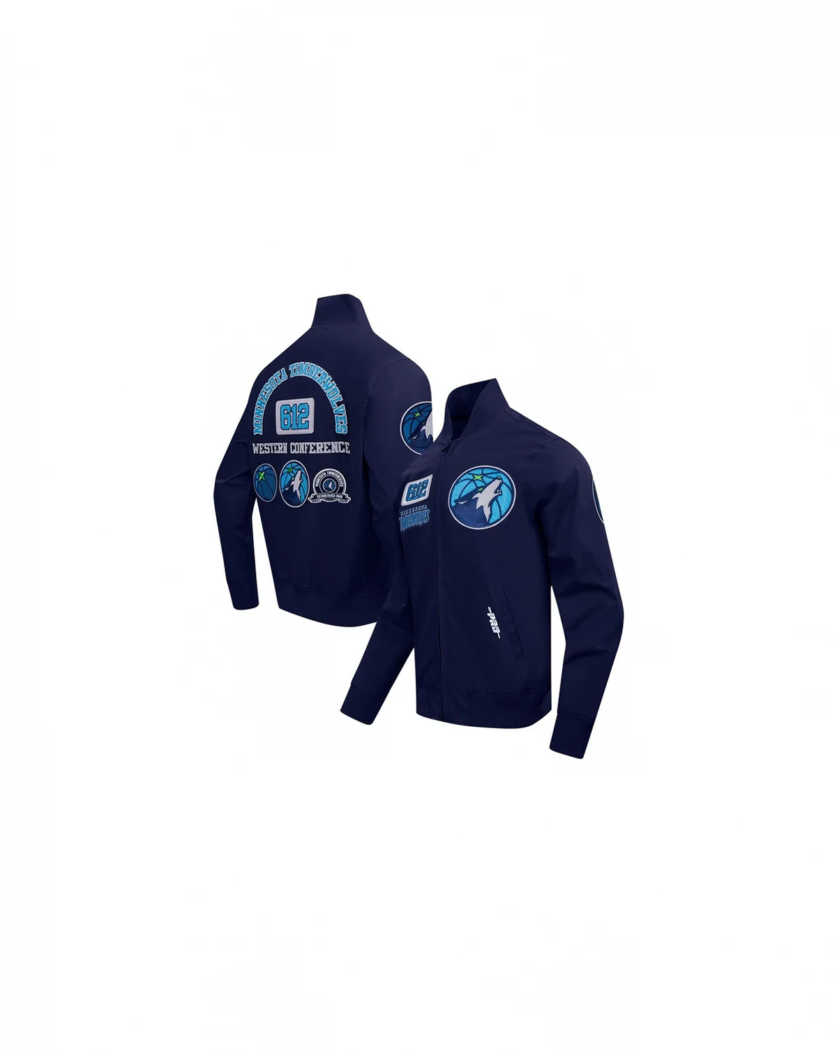 Men's Navy Minnesota Timberwolves Area Code Twill Full-Zip Jacket