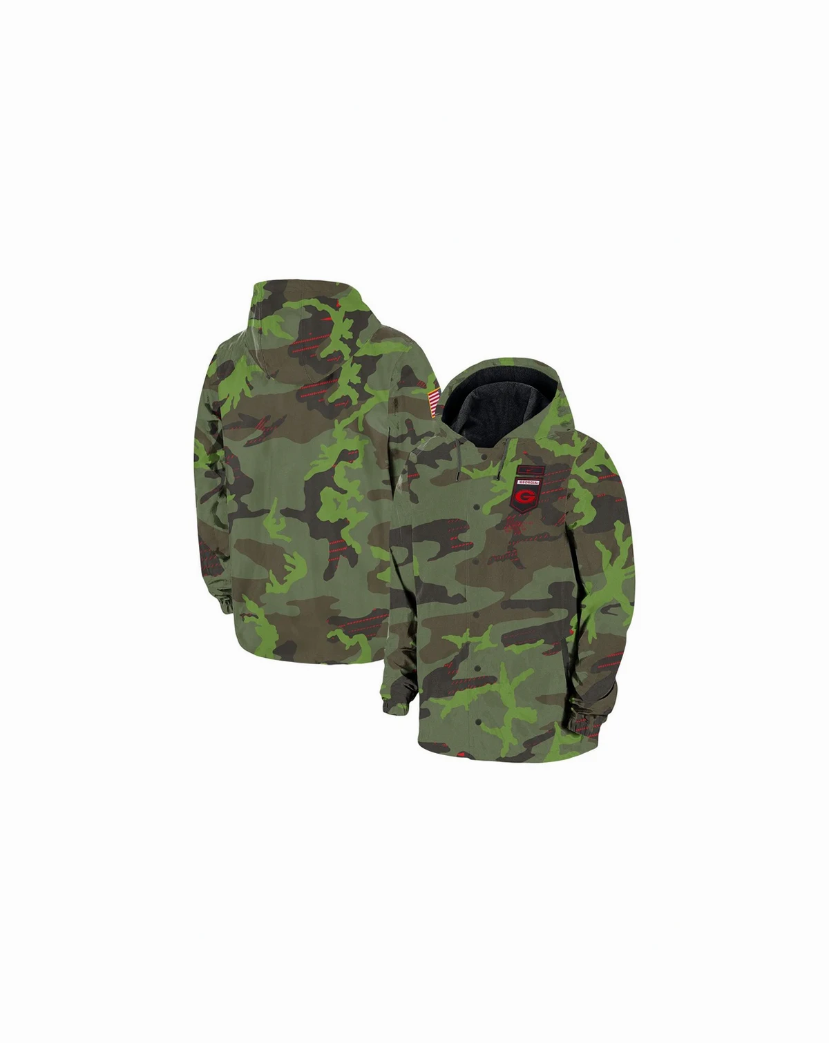 Men's Camo Georgia Bulldogs Hoodie Full-Snap Jacket