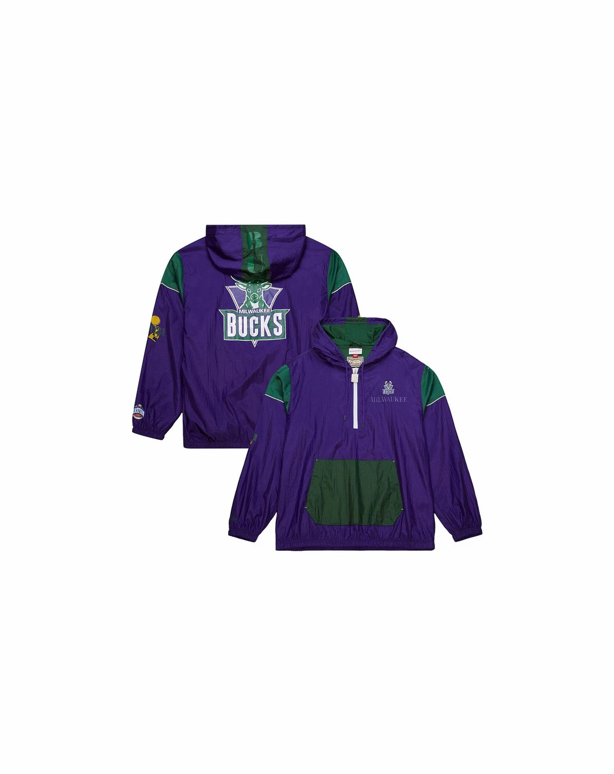 Men's and Women's Purple Milwaukee Bucks Hardwood Classics Team OG 3.0 Anorak Half-Zip Windbreaker Jacket