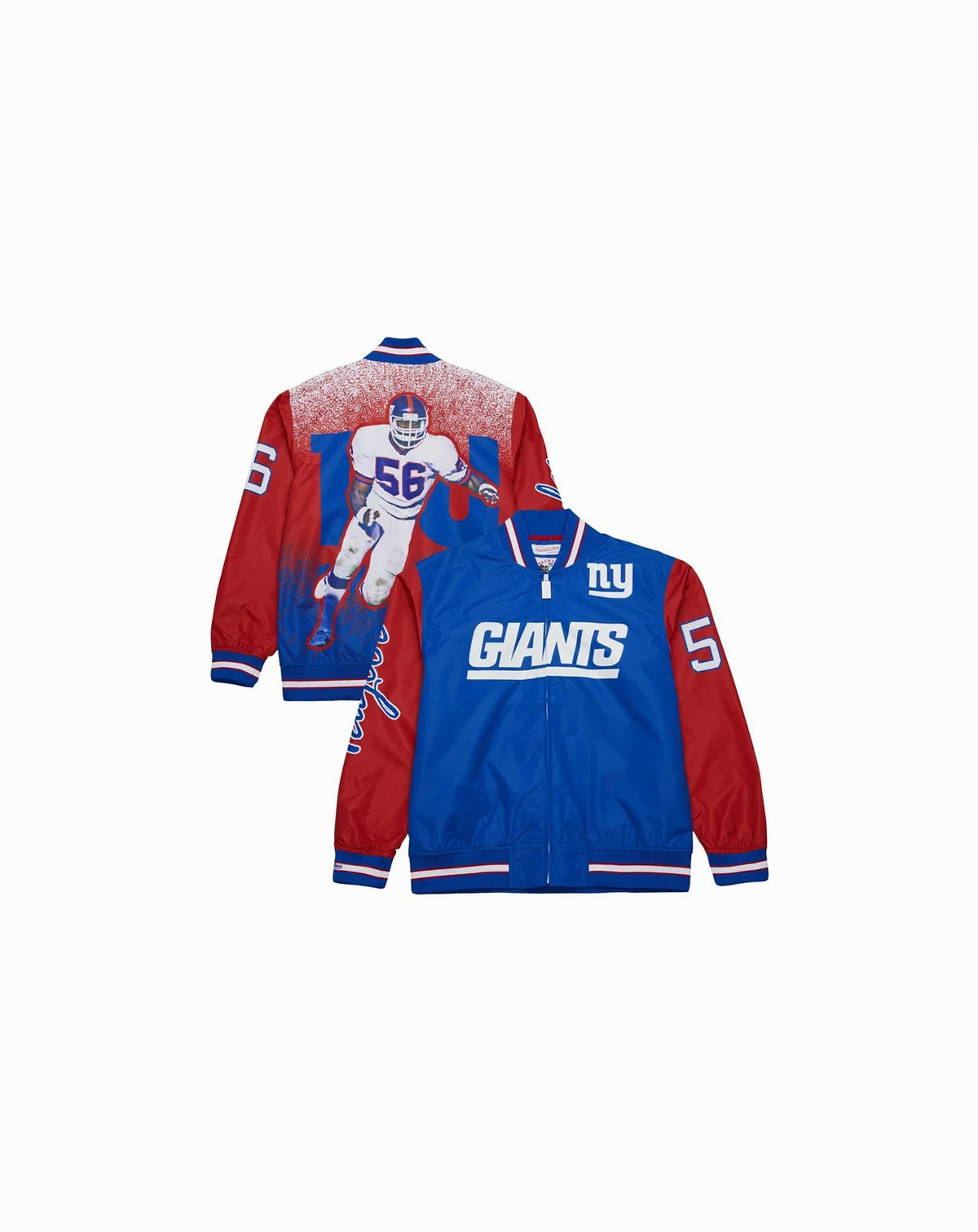 Men's Lawrence Taylor Royal New York Giants Retired Player Graphic Full-Snap Satin Jacket