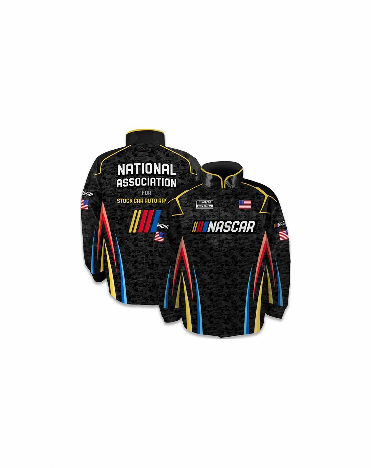 Men's Black NASCAR Full-Snap Nylon Uniform Jacket