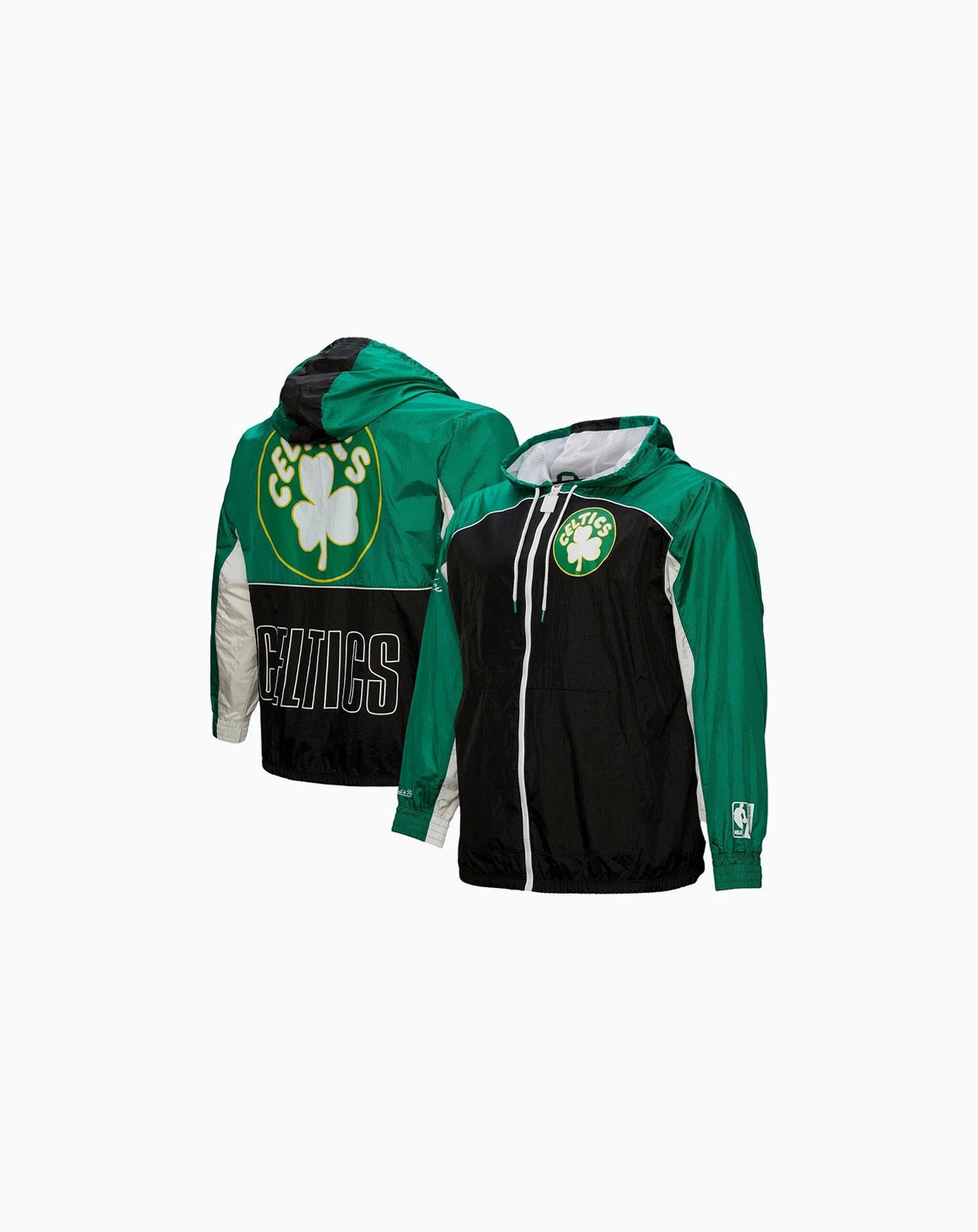 Men's Black Boston Celtics Hardwood Classics Big Shot Premium Full-Zip Windbreaker Jacket