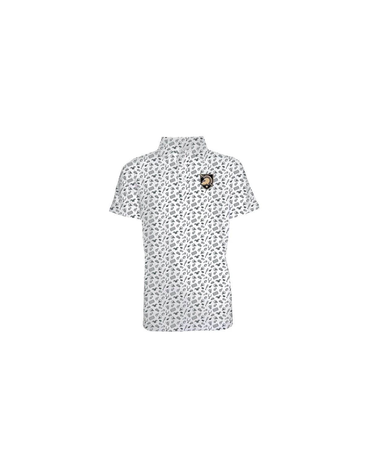 Toddler White/Gray Army Black Knights Tom Allover Print Performance Polo Shirt