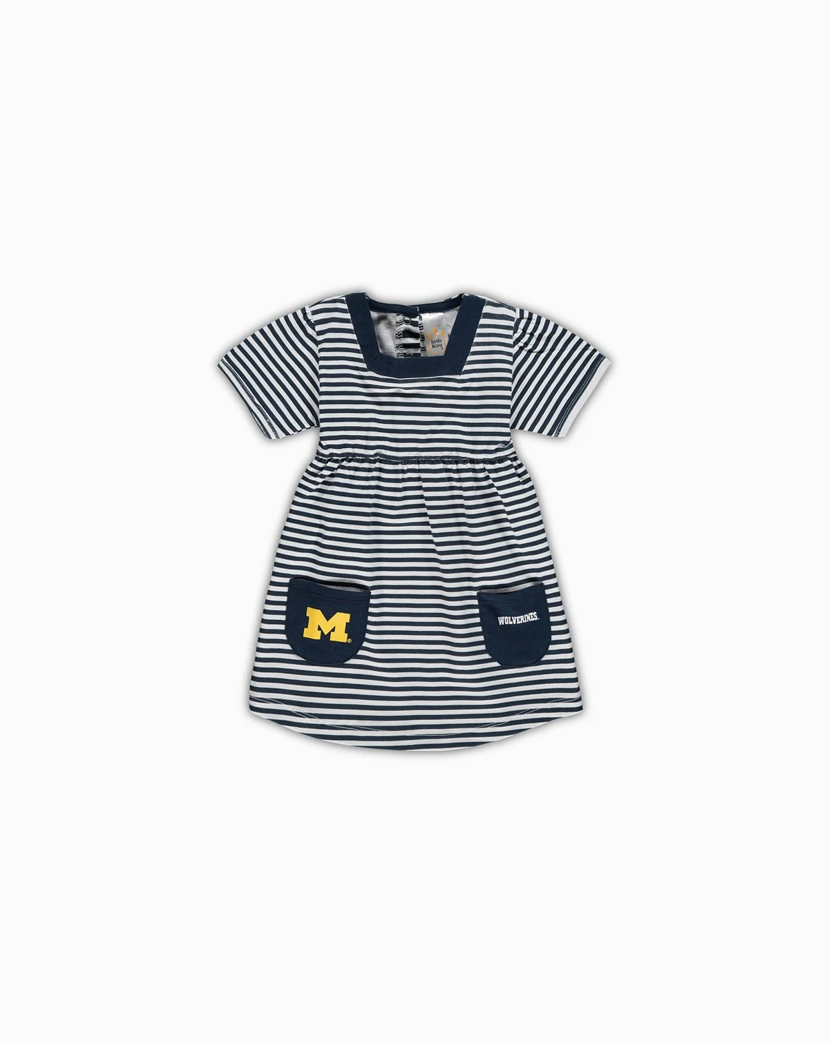 Girls Toddler Navy Michigan Wolverines Striped Dress with Pockets