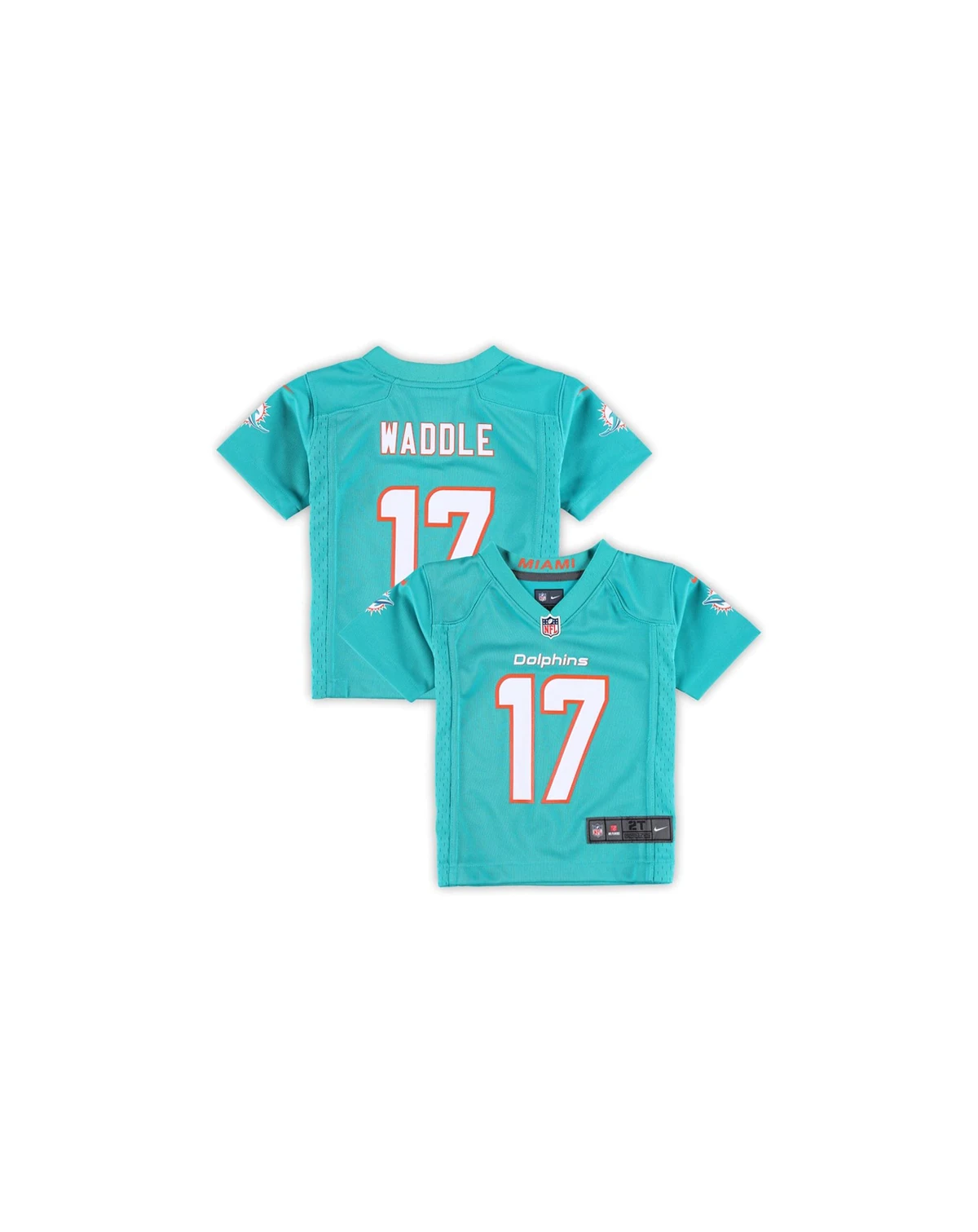 Toddler Boys and Girls Jaylen Waddle Aqua Miami Dolphins Game Jersey