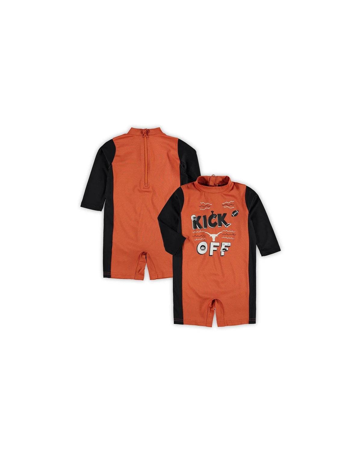 Toddler Girls Texas Orange, Black Texas Longhorns Wave Runner Wetsuit