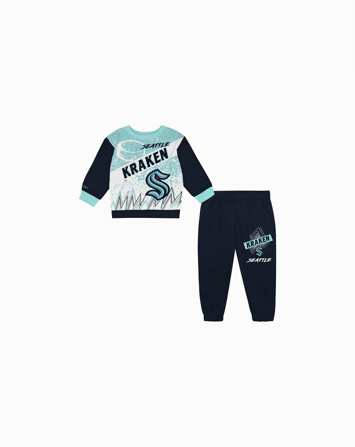 Toddler Seattle Kraken Two-Piece Oversized Block Buster Fleece Sweatshirt Pants Set