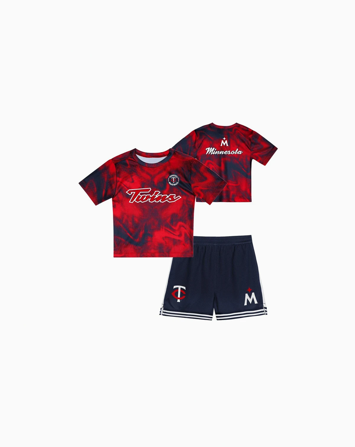 Toddler Red/Navy Minnesota Twins Pinch Hitter Infielder T-Shirt and Shorts Set